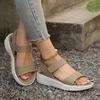 Fashion Women's Cloth Wedge Sandals Slip On Lightweight Walking Sandals Women Comfortable Summer Shoes Woman 2025