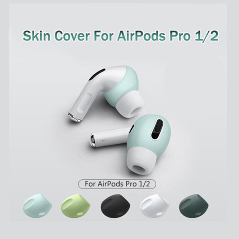 1Pair Silicone Ear Pads For Airpods Pro 1/2 Case Wireless Earphones Protective Ear Caps Covers Airpods Pro 1/2 Earpads Eartips