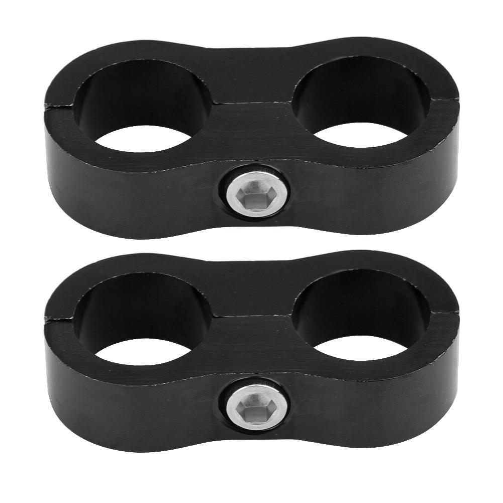AN10 Aluminum Alloy Hose Separator Clamp Fitting Adapter Bracket Universal (Black)