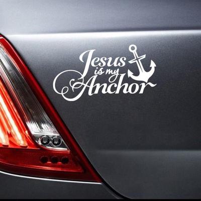 Automobily Autodíly Tisk dopisů Reflexní PET Nálepky na auto Samolepky na auto Anchor Is Jesus