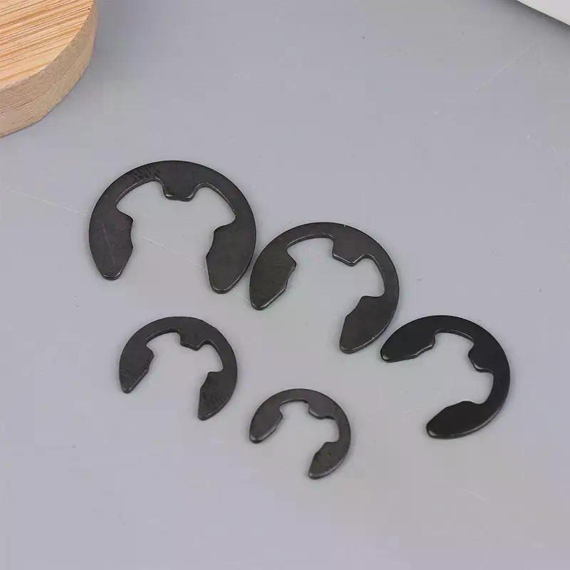 120PCS Black Stainless Steel Retaining Circlip Set Snap Ring E-Clip Washer Assortment For Shaft Fastener M1.5-M10