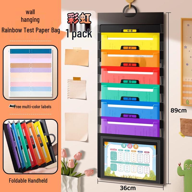 A4 Rainbow Accordion Hanging File Organizer