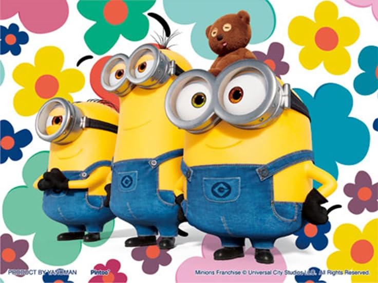 Yanoman 150-Piece Jigsaw Puzzle, Petit Paris Clear Series, Minions Happy Flower (7.6x10.2cm), 2308-48, Includes Piece Request Postcard and Easel