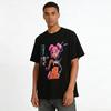 Street Trendy Pink-Haired Gun Girl Print Top Hip-Hop Style Loose Casual Unisex T-Shirt Pure cotton T-shirt