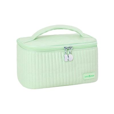PU Open Lid Cake Shape Make Up Bag Cosmetic Storage Bag Soft Color Portable Makeup Bag Light Green
