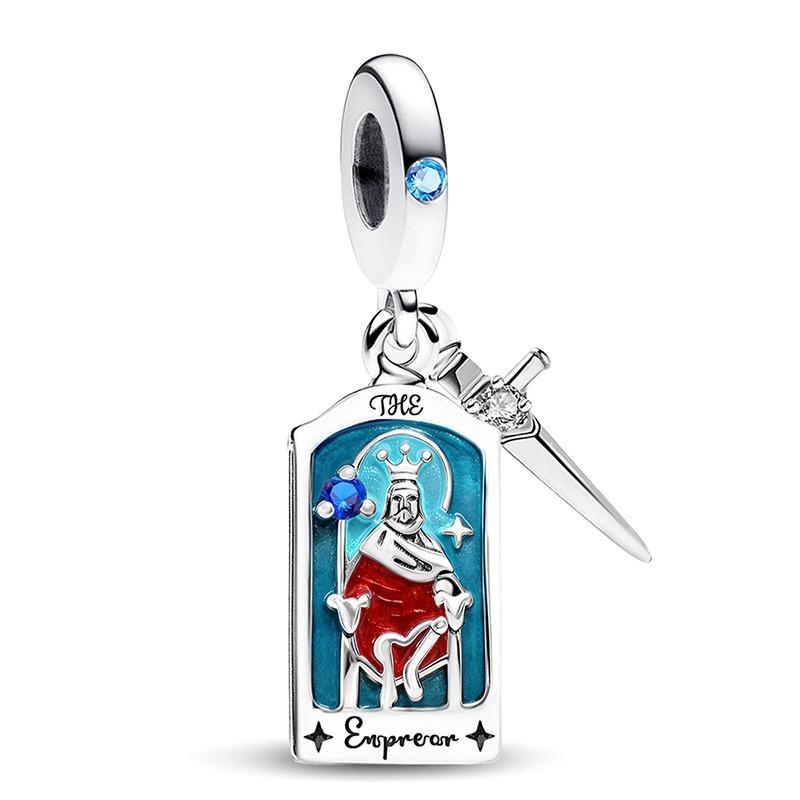 925 Silver Mysterious Fashion Tarot Card Series Charms Beads Fit Original Pan Bracelets Bangles Fine Jewelry Gift