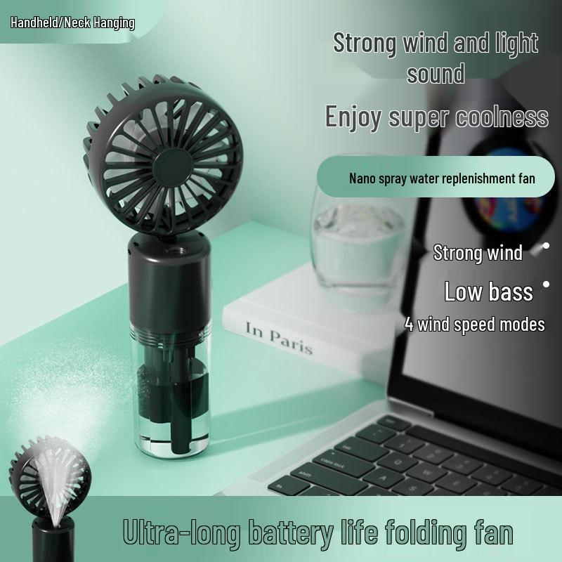 Tragbarer USB-Wiederaufladbarer Mini-Ventilator & Luftbefeuchter - Ideal für Studentenwohnheime & Schreibtische