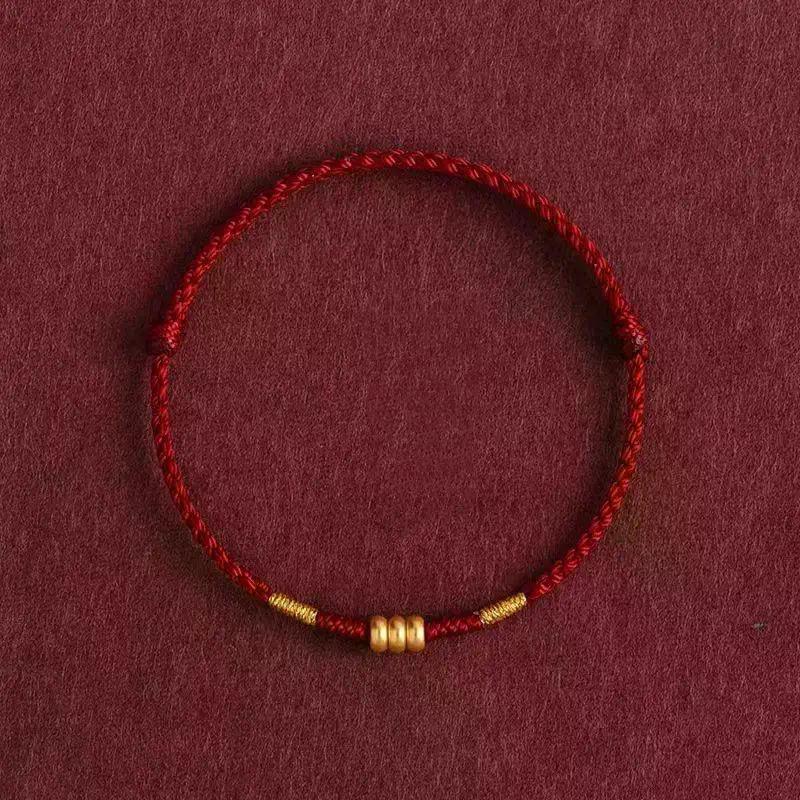 Roter Faden Glücksbringer Armband Handgewebt für Glück Verstellbares Armreif Einzigartiges Neujahrsgeschenk für Beste Freunde und Paare