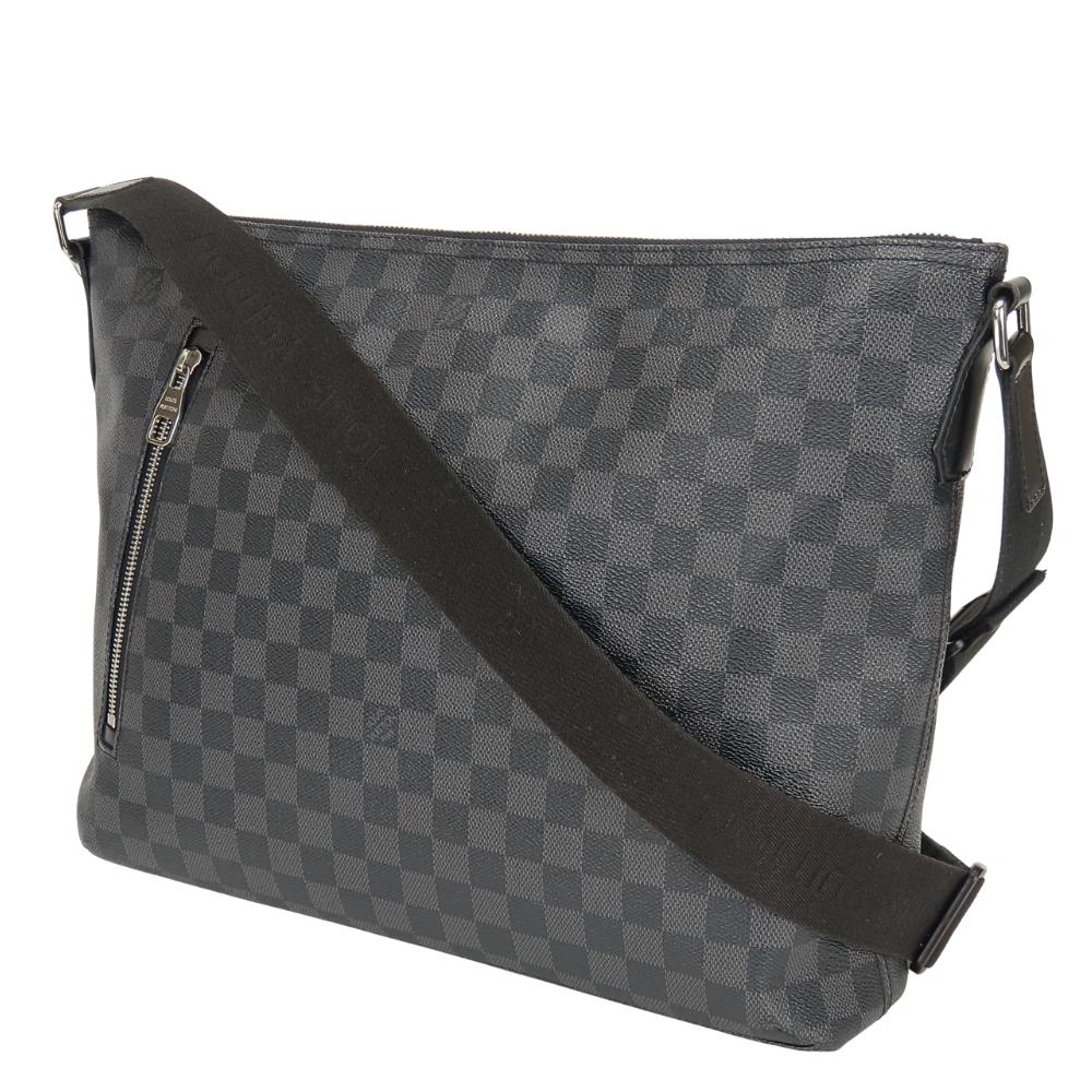 Used LOUIS VUITTON Shoulder Bag Mick MM N41106 Damier Grafitte black Dark gray Messenger