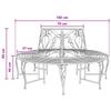 Tree Bench 8 Seat Capacity Ø 160 x 89 cm Antique White Steel Round