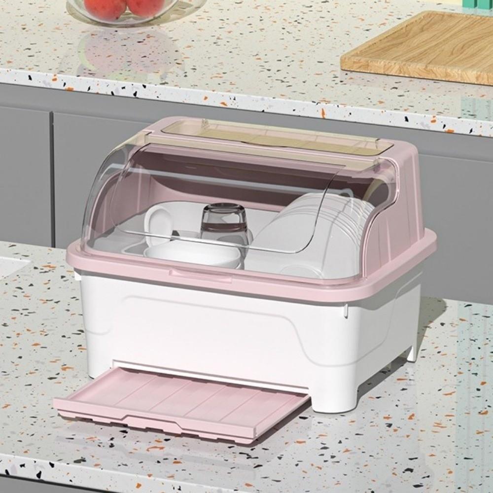 Sealed Tableware Storage Box With Lid Drainage Tray Cutlery Storage Box For Plates Bowls
