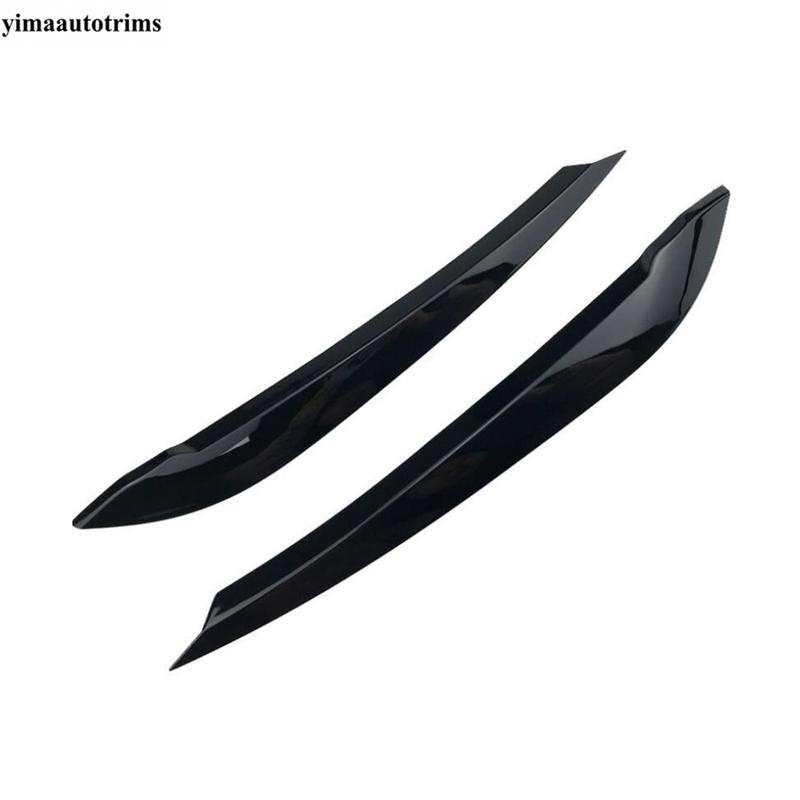 Front Rear Tail Lamp Light Eyebrow Eyelid Strip Cover Trim For VW Volkswagen Polo  -  Black / Carbon Fiber Accessories