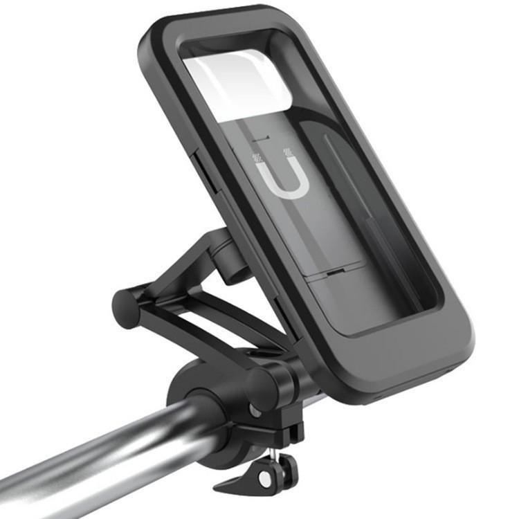Shockproof Waterproof Magnetic Phone Holder for Scooter & Motorcycle - Rainproof & Adjustable, Ideal for Food Delivery Riders.
