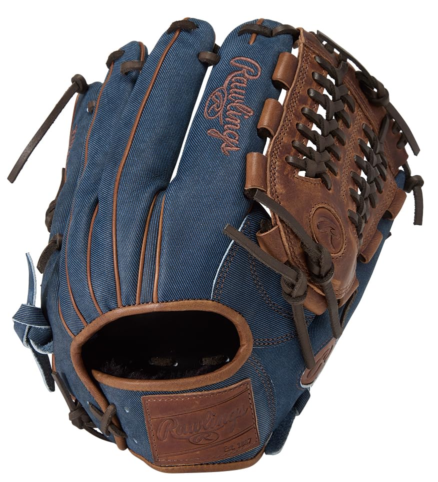 

Rawlings PRO EXCEL GR5FHJN65 Baseball Throw HOH® –Jeans- Glove, Softball, All-Around, Navy, 11.75 inches, Left-Handed