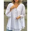 Blusa Plus Size Feminina Decote Em V Casual Top Metal Zip Solto Casual Top