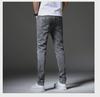 Men's Slim-Fit Korean Style Trendy Elastic Casual Black and Gray Jeans - 2019 Spring/Summer Collection.
