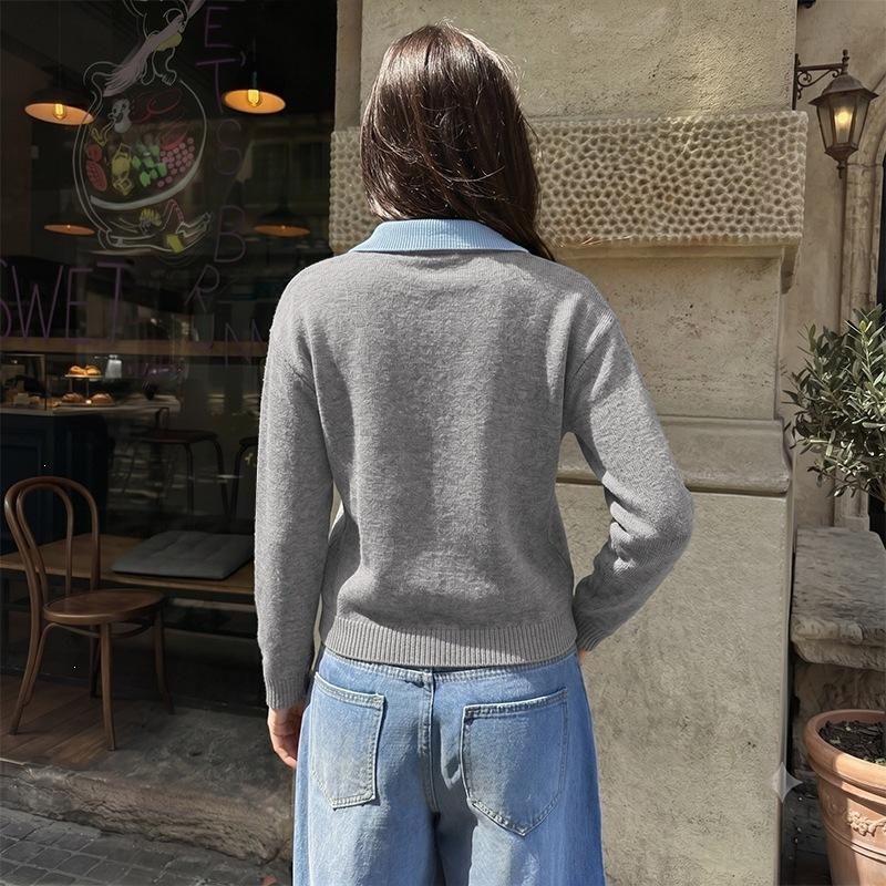 Women's Sweater, Color-Block, Long Sleeve for Fall and Winter