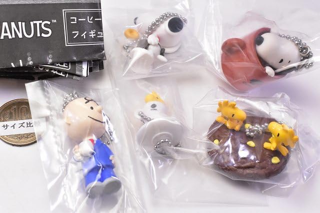 PEANUTS Coffee Stand Style Figure Mascot 2 Set of Gachapon Capsule Toy [Complete 5]