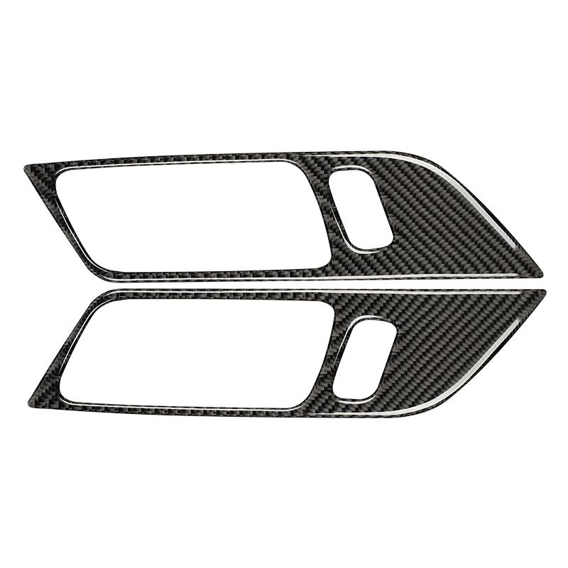 For Ford Mustang GT 2015- Accessories Carbon Fiber Styling Interior Car Door Handle Frame Decoration Stickers Trim Cover