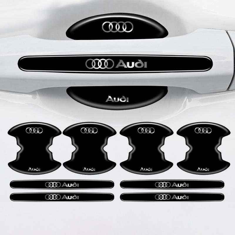 Car Door Handle Bowl Protective Stickers Anti-collision Decor For  dgrb6 A6 A6L A7 A8 A8L A3 E-tron 55 Q7 Q8 C8 2019 2020 2021