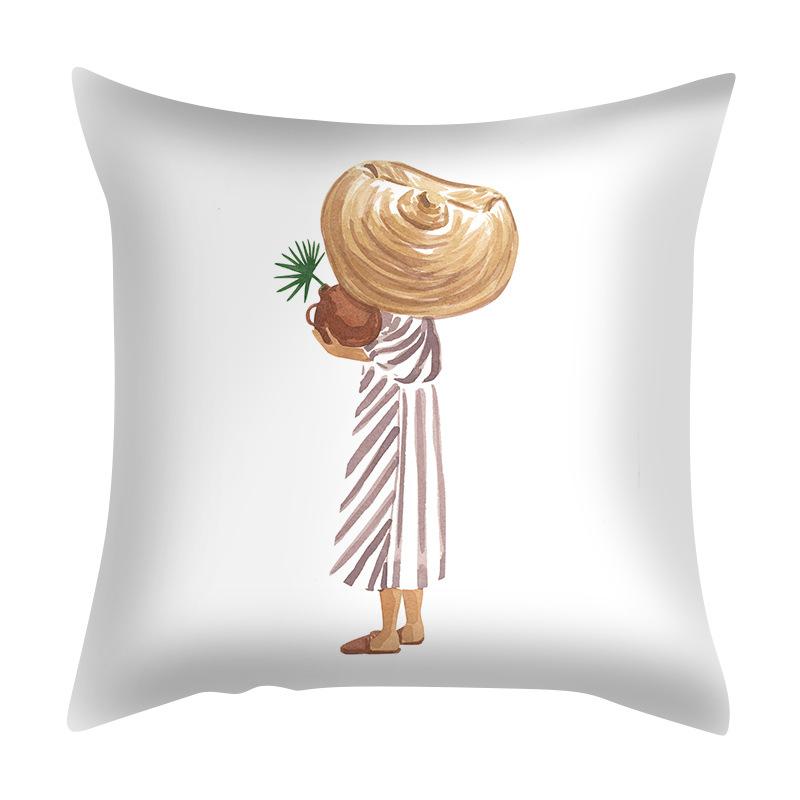 

Чехол на подушку с зеленым растением и видом на море, подушка для дивана, популярный домашний автомобильный тканевый чехол для подушки 40X40CM