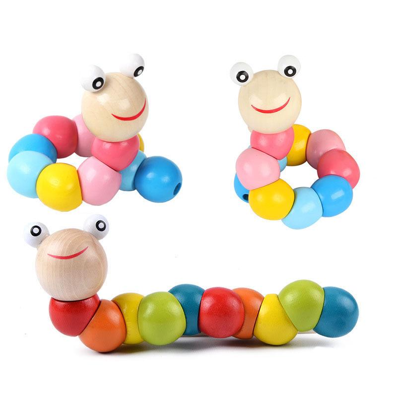 Barevné Montessori Dřevěné Puzzle Hračky pro Děti Makaronové Kostky Vzdělávací Učební Hračka Dětská Chrastítka Grafický Design