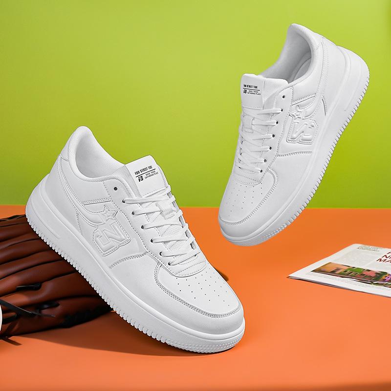 New white student versatile comfortable breathable sports fashion casual shoes men's and women's platform white shoes