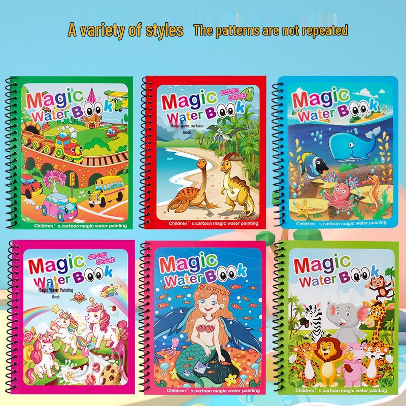 Children's Reusable Magic Water Painting Book: Educational Drawing & Coloring Set
