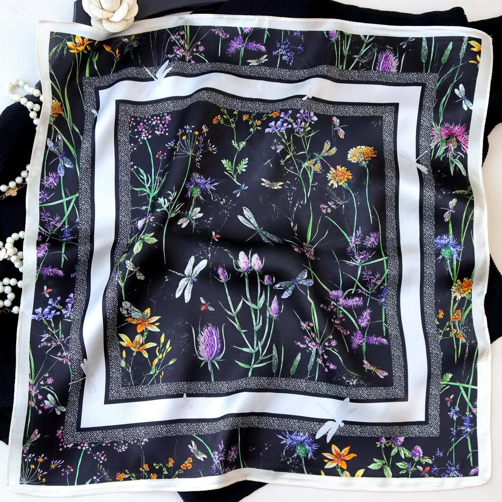 Neuer 100% Naturseide Schal Halstuch Foulard Damen Bandana Schals Frauen Hijab Schal Wickeltuch Quadratisches Kopftuch