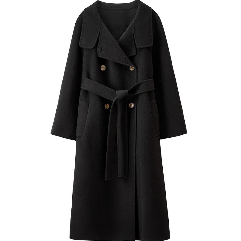 

Женское двустороннее зимнее пальто средней длины Shangdu Bila из 100% шерсти L