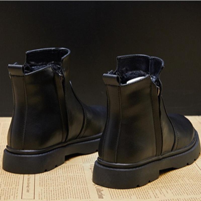 Women's Boots Genuine Leather Short Boots Women's Chelsea Boots Woman Shoes Plus Size Woman Booties Black
