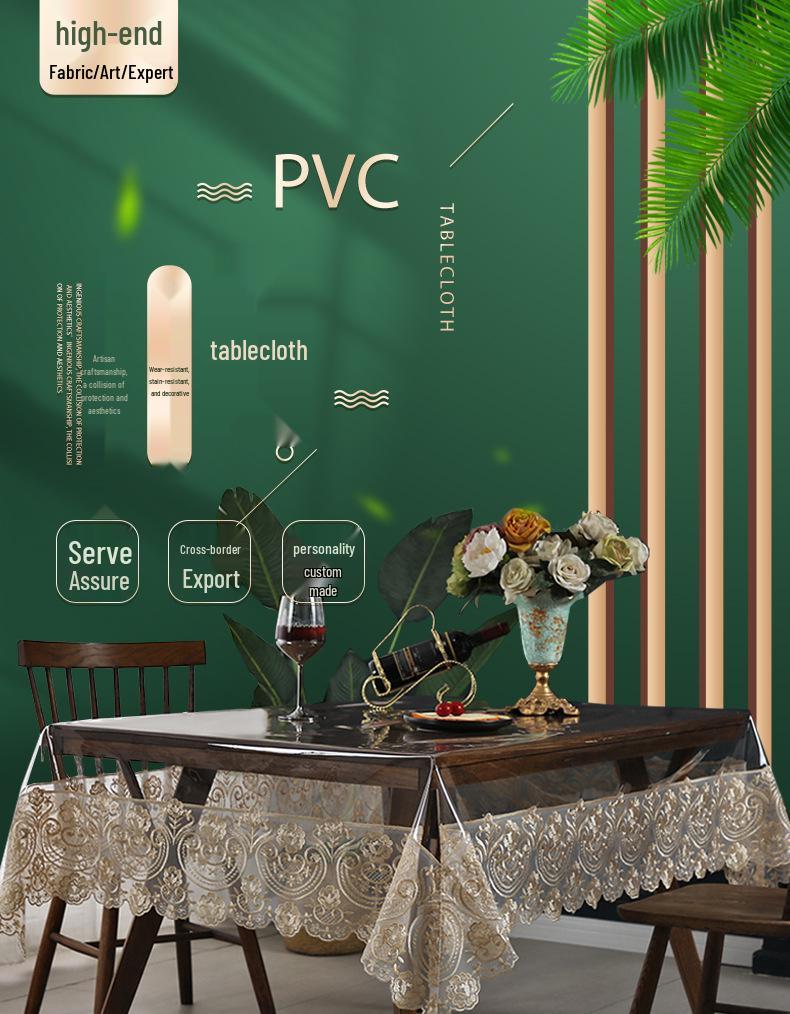 High-End PVC Tablecloth: Waterproof, Oil-Proof, Non-Slip, Wear-Resistant for Dining and Coffee Tables