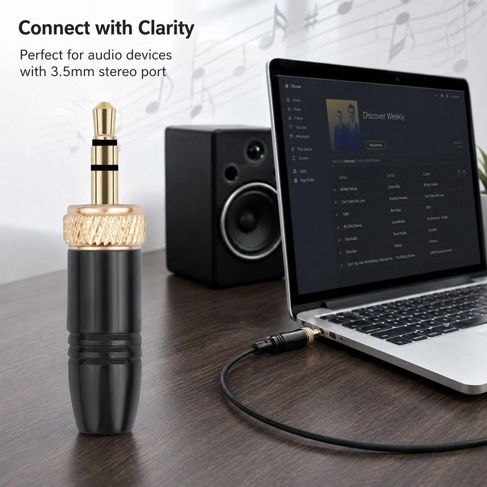 1Pcs Gold-Plated Contact 3.5mm Audio Male Plug Stereo Headphone Jack Plug For Sennheiser Mic
