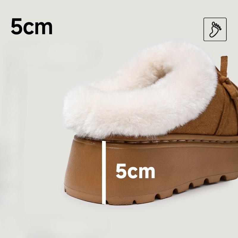 Cotton Shoes for Warmth, Fleece for Height Increase, Fashionable and Versatile Indoor Plush Slippers