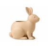 A Modern, Decorative Flowerpot In the Shape of a Rabbit In Beige.