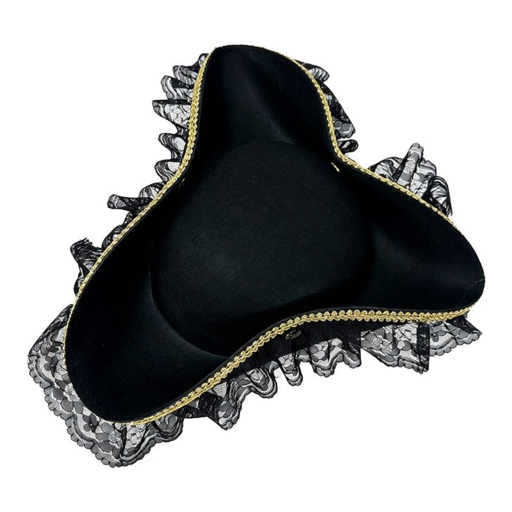 Sombrero Jack Sombrero de Capitán Color Sólido Sombrero de Tres Picos para Adultos Sombrero de Pirata Divertido para Cosplay Carnaval