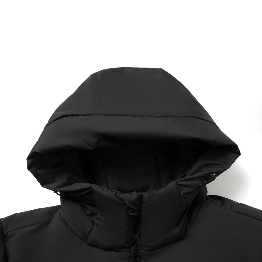 Li-Ning Wiatroodporna Wodoodporna Ciepła Kurtka Puchowa z Kapturem z Nadrukiem Litery Męska Okrycie Wierzchnie AYMV213-3