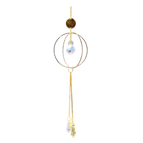 Pegador de Sol de Cristais Coloridos, Pegador de Sol Pendurado com Corrente, Ornamento de Sino de Vento com Bolas de Cristal para Janela Casa Jardim Dia de Natal Festa Casamento