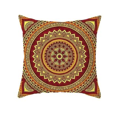 Mandala Rayé Géométrique Décoration de Maison Salon Décor de Chaise Housse de Coussin Bohème Motif Mystérieux