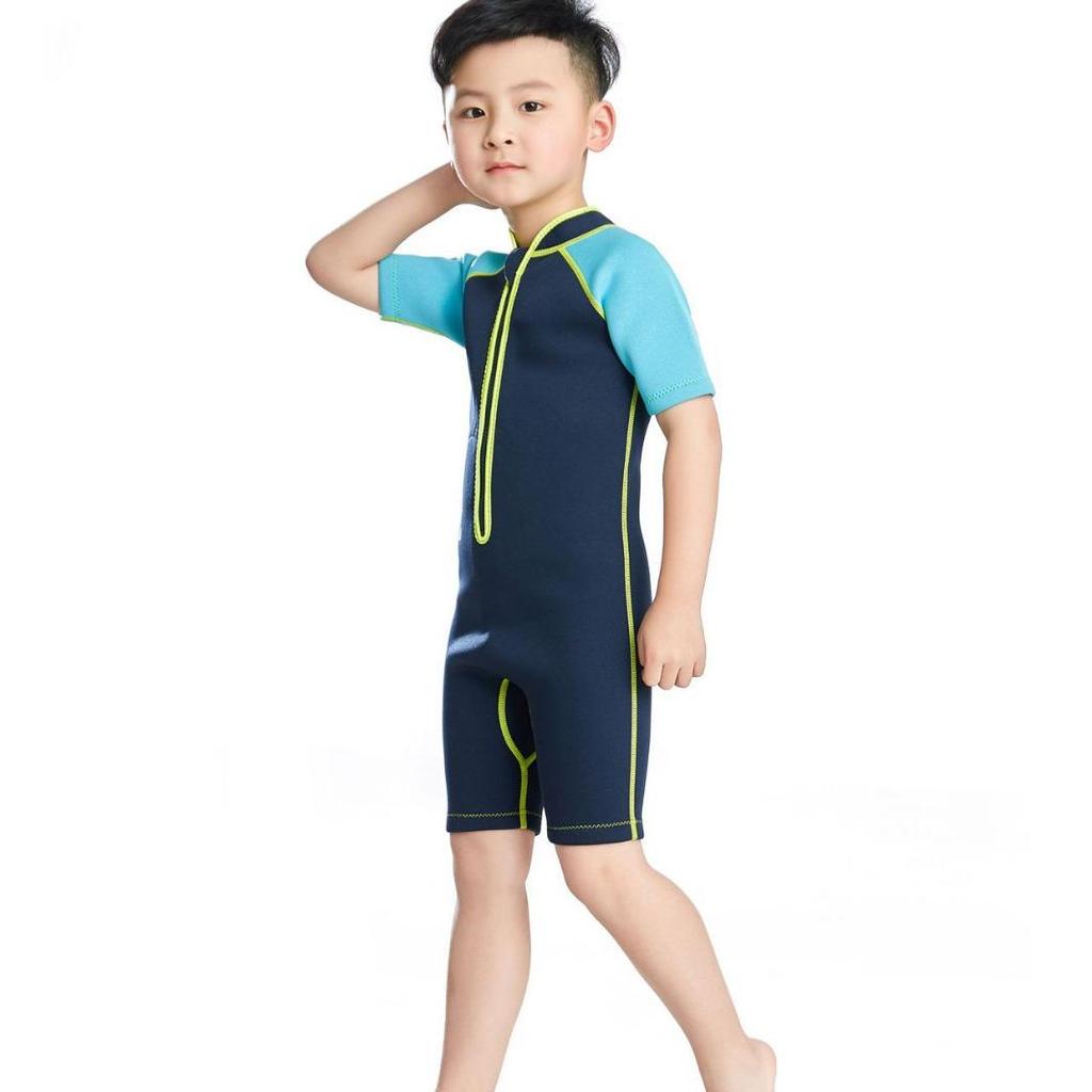Kinder Kurzarm-Einteiler Badeanzug mit Sonnenschutz und schnelltrocknendem Stoff