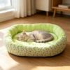 Puppy Sofa Pet Bed Breathable Cat Bed Flower-printed Indoor Cat House for Dogs Sleeping