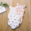H1208 Summer Infant Ruffle Jumpsuit - Cartoon Print Baby Romper