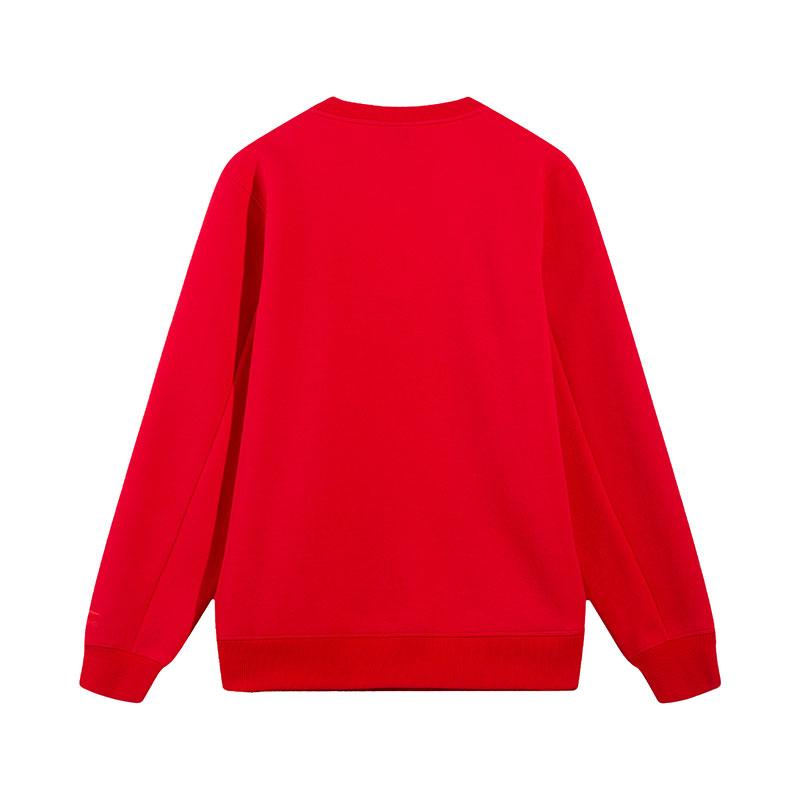 Li Ning Sweatshirts Men's Bull Red Crew Neck Moderate AWDVH39-2