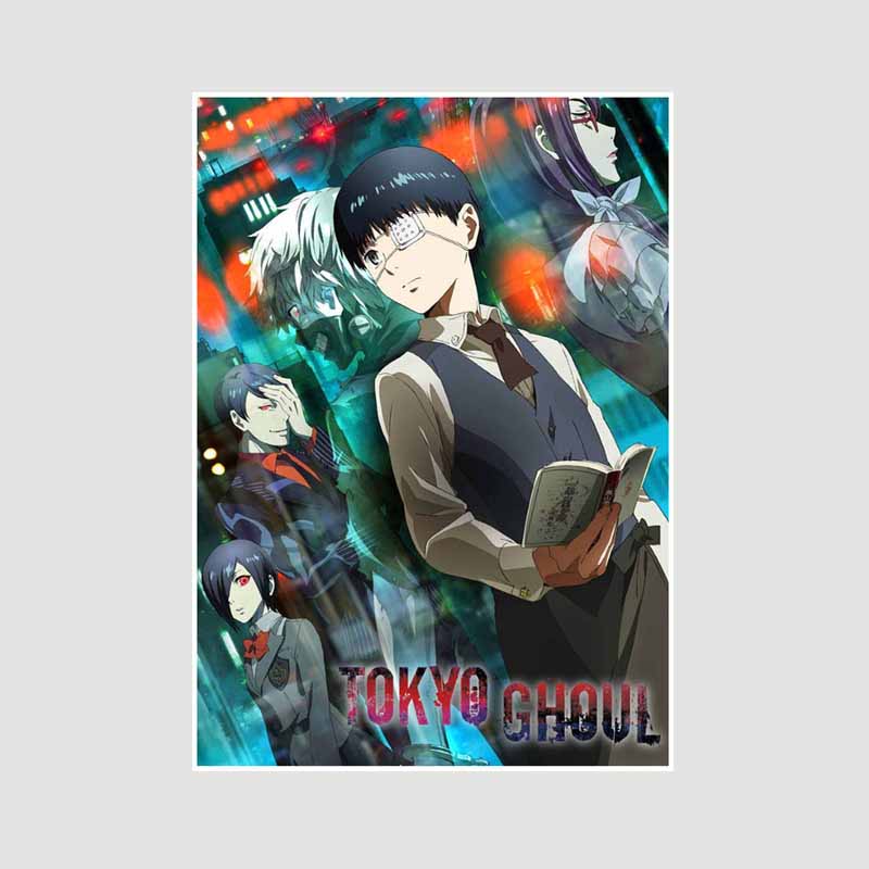 Bílý papír Plakáty a tisky Tokyo Ghoul Klasické japonské anime Nástěnné umění Malba Plakátová nástěnná malba Obrázek Manga Dárek pro fanoušky Pokojová dekorace Domácí dekorace