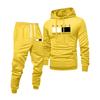 Men's Printed Hooded Sweatshirt And Sweatpants Casual Sports Suit