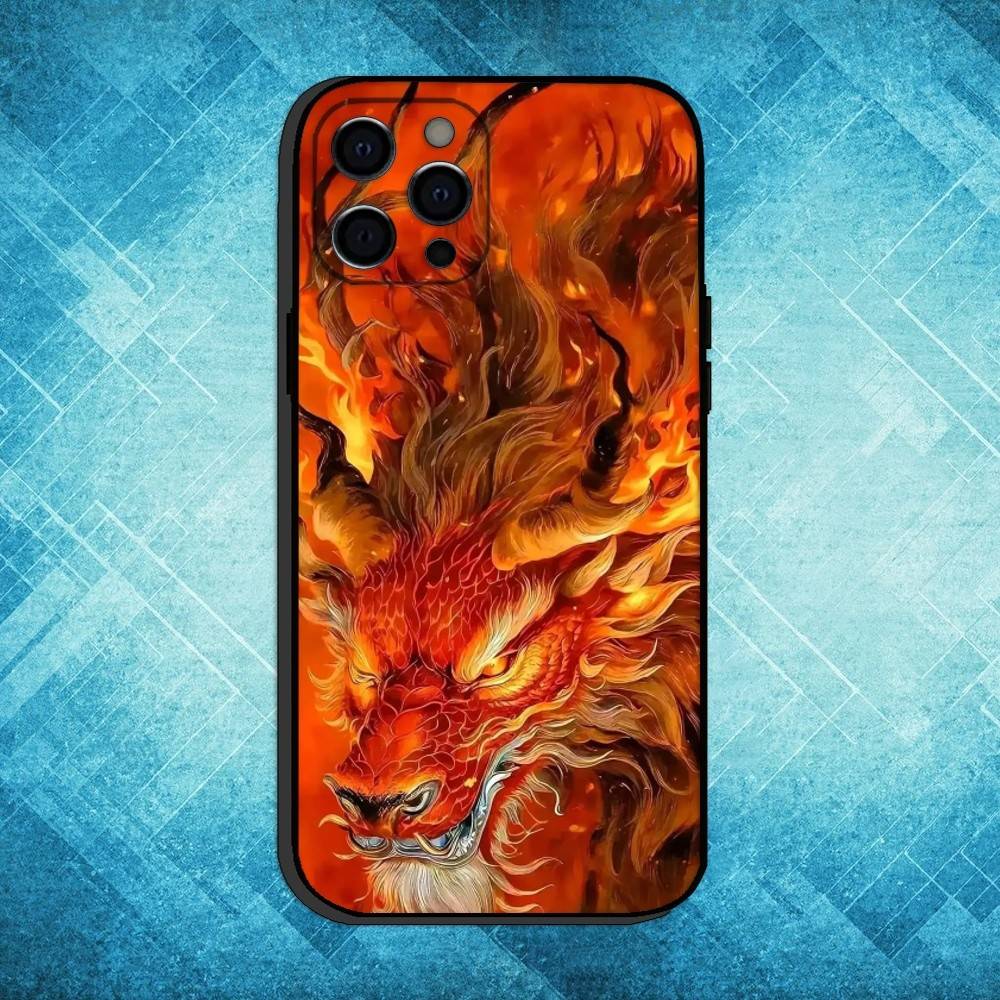 

Чехол для телефона с китайским драконом для iPhone17,16,15,14,13,12,11 Plus,Pro Max Мягкий черный чехол iPhone15promax