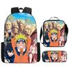 3Pcs Set NARUTO Kids School Backpack With Lunch Bag&Pencil Case,Lightweight&Durable,Cartoon School Bags For Ages 6-10 Boys&Girls