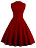 Women's Retro Gothic Red Polka Dot Swing Dress - 1950s Style