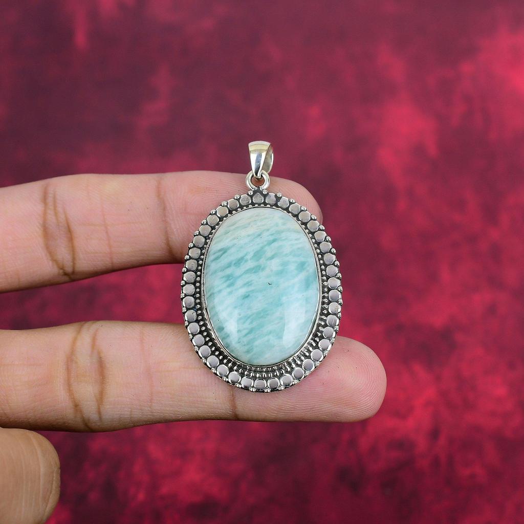Amazonite Jewelry, 925 Solid Sterling Silver Pendant Handmade Gemstone Jewelry, Gifts For Wife Brand New Pendant