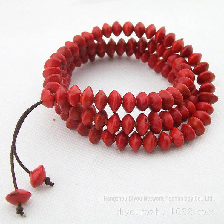 Red Bean Bodhi 108-Bead Bracelet, Acacia Seeds, Birth Year Gift for Men and Women - Chinese Valentine's Day